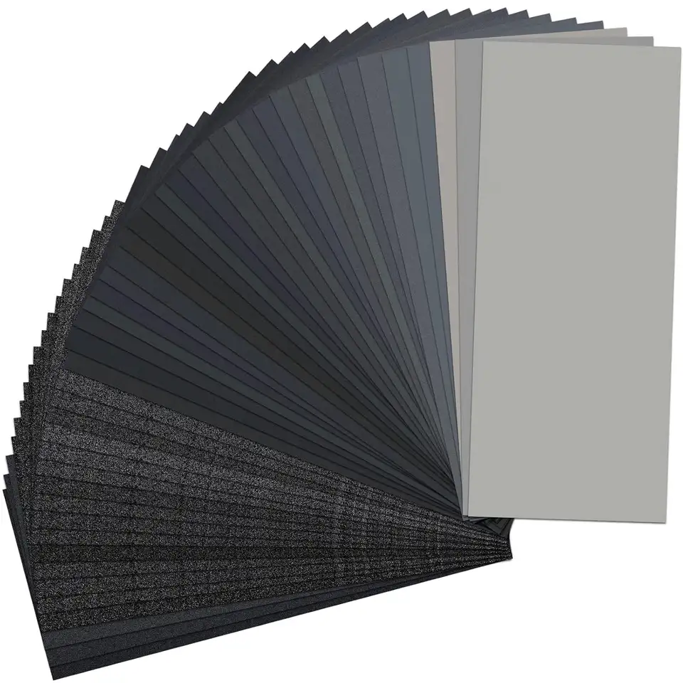 42-Piece Pack of Dry and Wet Sandpaper, 120 to 3000 Grit Combination, 9X 3.6inch, Suitable for Car Polishing, Wood Furniture Processing, and Woodworking Carving, Etc image 1
