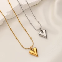 Ramos tempérament coeur pendentif chaîne collier pour femmes en acier inoxydable élégant collier ras du cou bijoux cadeau de fête 4