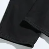 FEWQ Fashion Men's Denim Pants 2024 Autumn Winter New Dark Style Solid Color Straight-leg Elastic Waist Stylish Trousers 24E5233 5