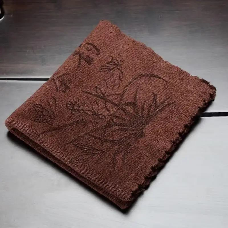 Tea towel Tea Towel Cleaning Cloth Tea Mat Thickened Absorbent Rag Wipe Soft Cotton Kitchen Household Towel Kung Fu Accessories