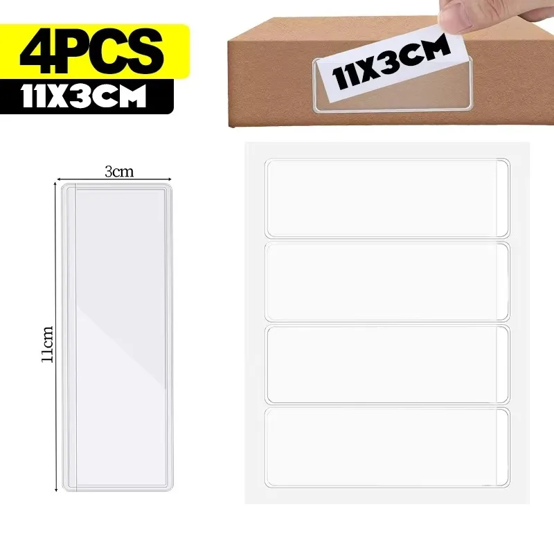 Clear Self-Adhesive Label Holders for Office and DIY Organization