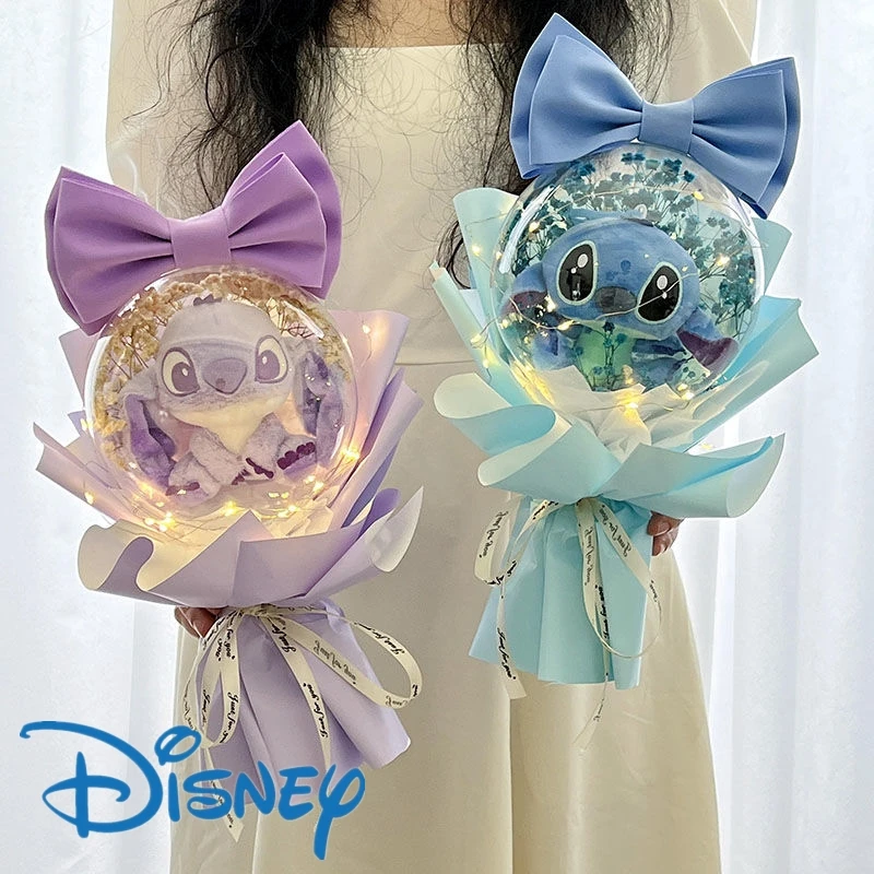 

Милый плюшевый цветочный букет из аниме «Kawaii Disney», милая кукла, Подарочная коробка на день рождения, креативный подарок подруге на День святого Валентина