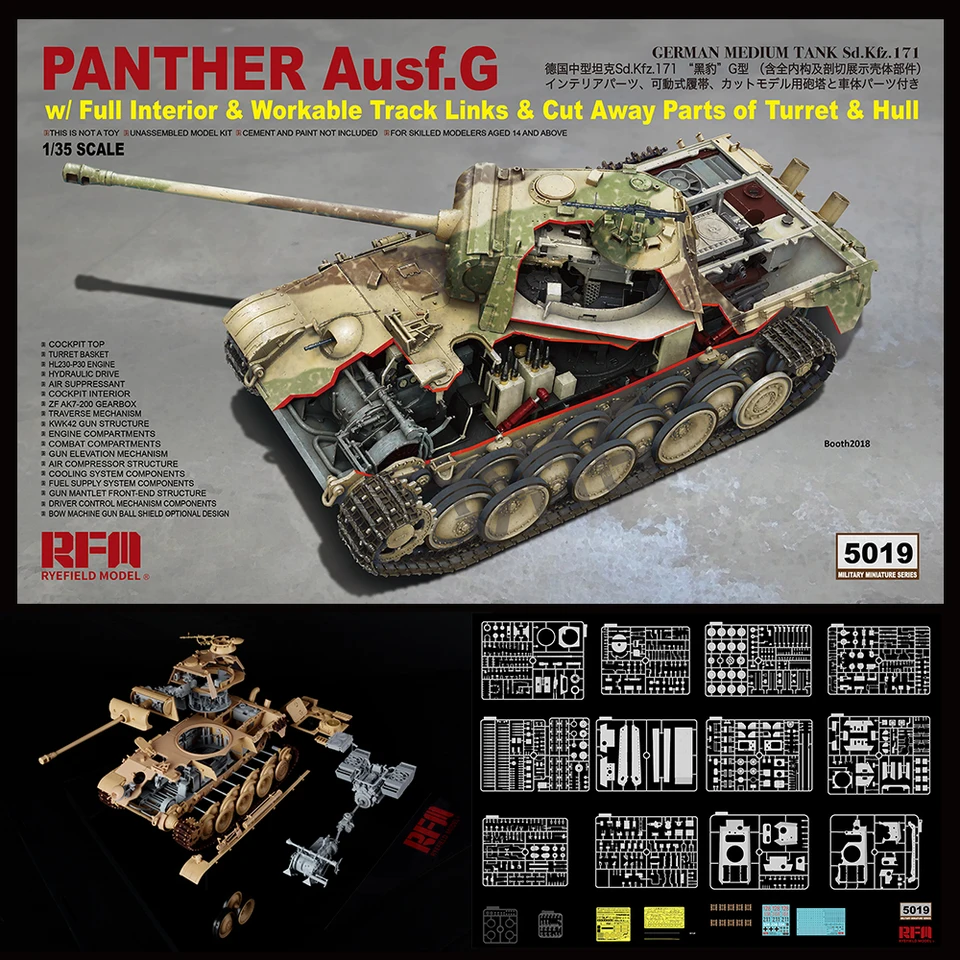 Ryefield Model] RFM RM-5019 1:35 Panther Ausf.G w/Full Interior