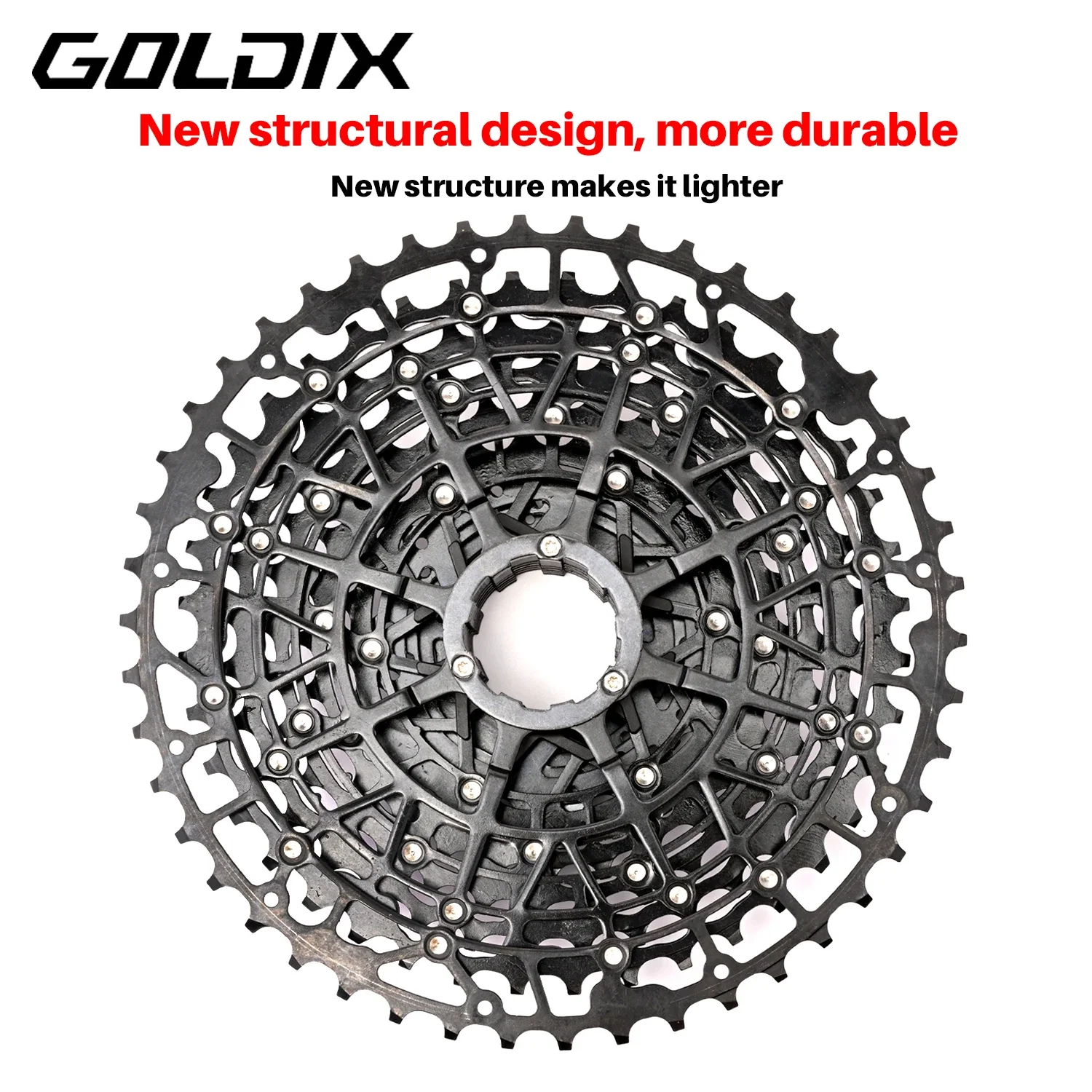 GOLDIX Ultralight Bicycle Cassette Freewheel Carbon Steel Material 9/10/11/12/13 Speed HG Structure Sprocket for Mountain Bike