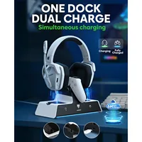 NUBWO G06 Wireless Headsets Gamer with Charging Station for Headset and PS5 Controller Gaming Headphones Long Battery Life - Image 2