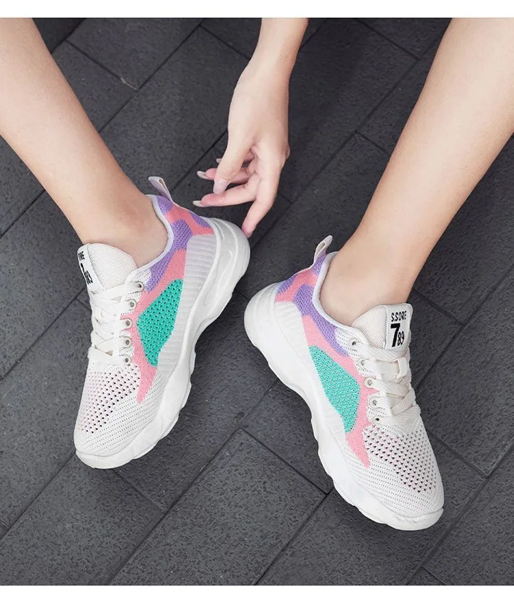 Women Spring Fashion Running Shoes Girls Breathable Soft Casual Sneakers Female Athletic Basket Sports Mesh Shoes Size 36-40