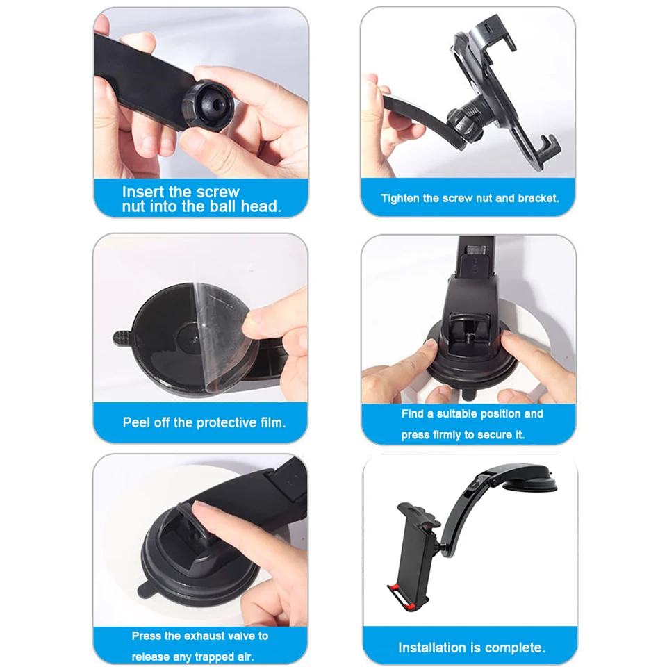 Outmix-ventosa Suporte para Tablet de Carro Suporte Ajustável para Telefones Suporte para Samsung Galaxy z Fold Montagem para Ipad Gps - Imagem 6