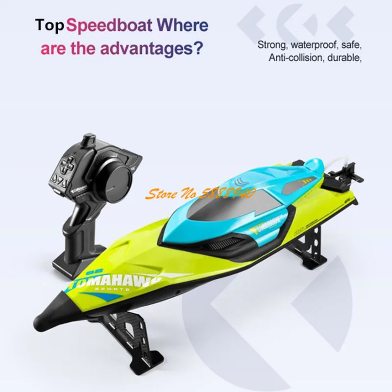 Bateau RC rapide 30km/h avec 2/3 batteries, jouet étanche pour enfants