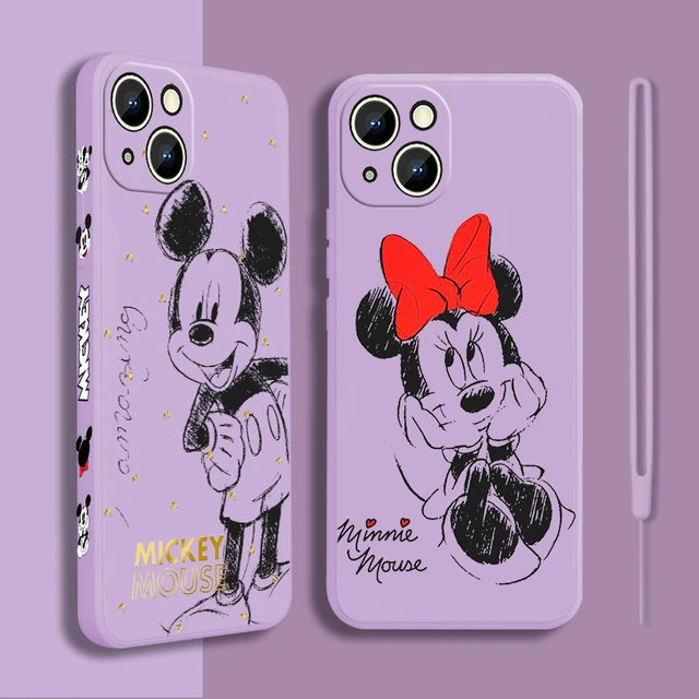 Coque de téléphone Minnie Mouse Anime pour Apple iPhone, 15, 14, 13, 12,  Mini, 11 Pro, XS MAX, Poly X, 8, 7, 6S Plus, Liquid Stores, Corde, Capa,  Funda - AliExpress