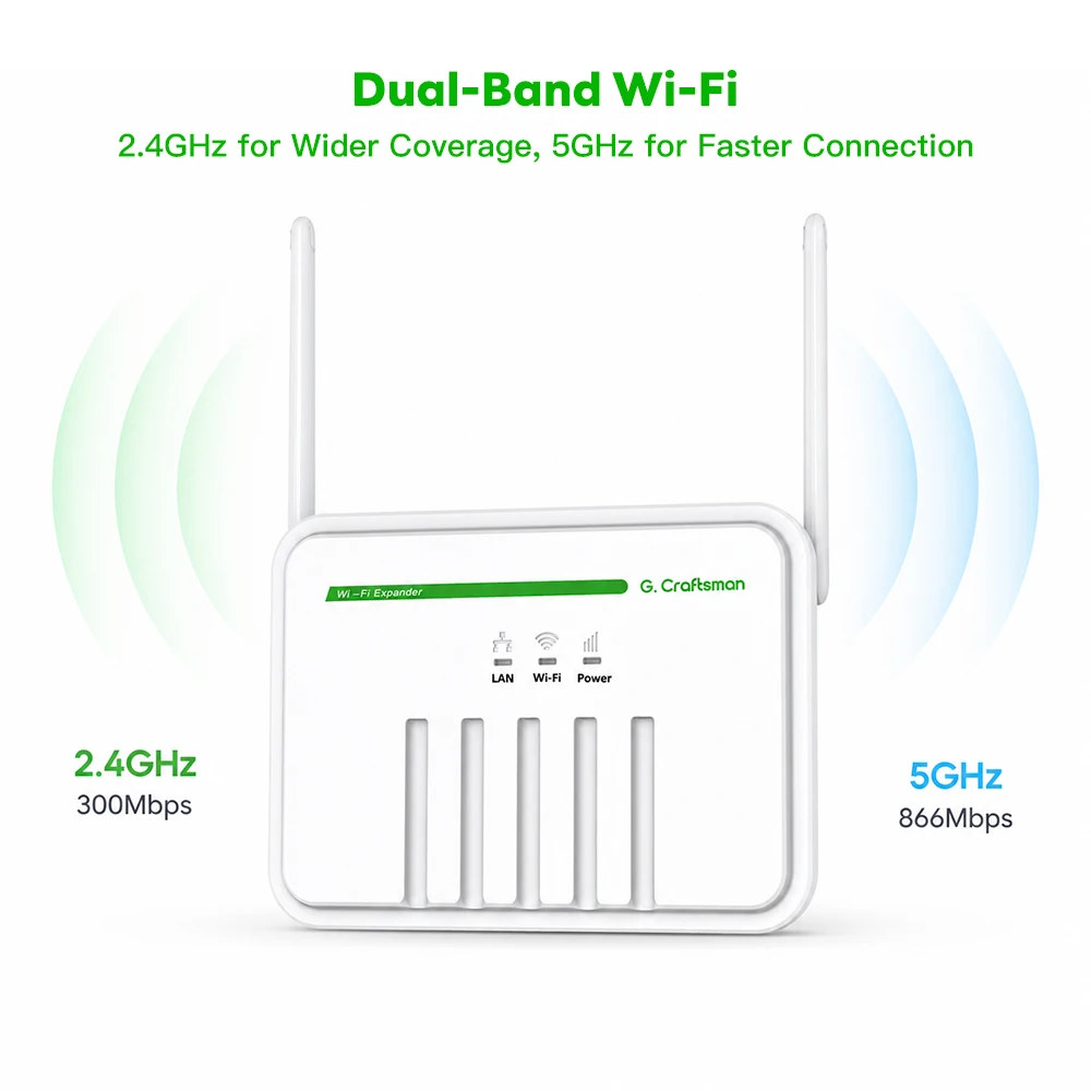 C 듀얼 밴드 Wi-Fi 확장기 2.4G 5G LAN WAN 확장기(가정 및 사무실 보안 장치용)