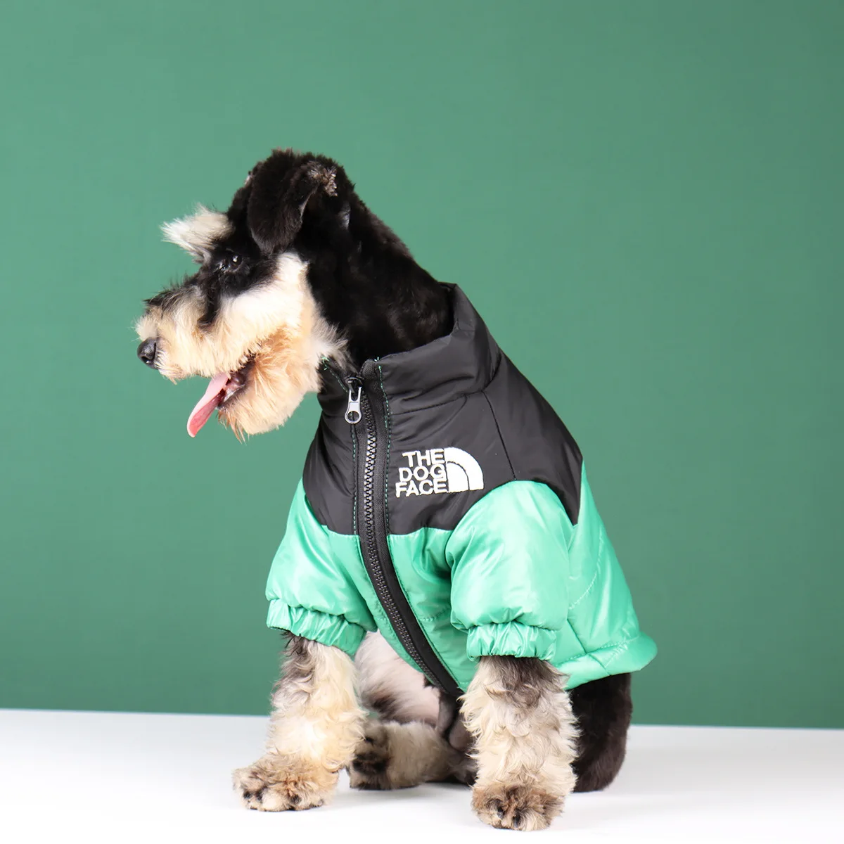 The Dog Face Puffer Coat - Green