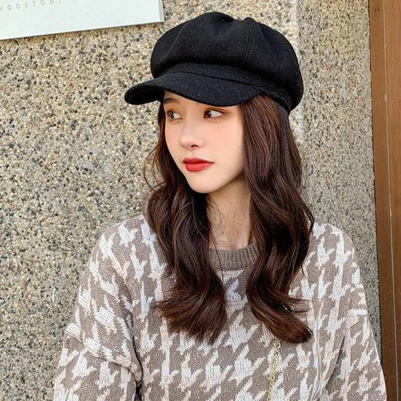 COKK – Béret Pour Femme Casquette Octogonale Solide Décontractée