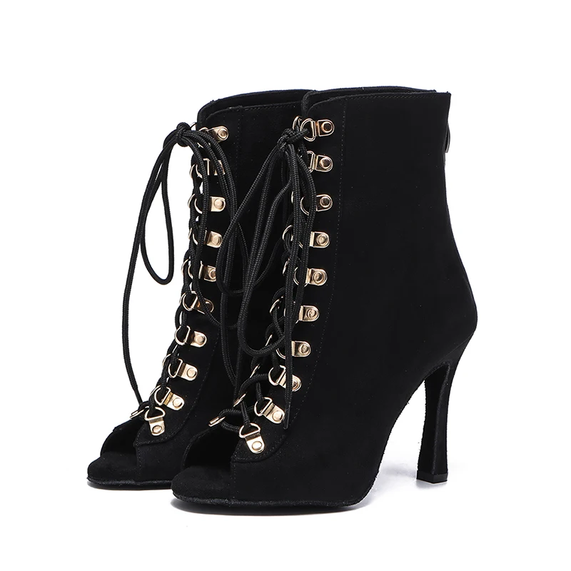 Women Fashion Salsa Dance Boots Latin Dancing Shoes Tango Dance Shoes Woman Girls Party Ballroom Shoes Ladies Sexy stilettos 2