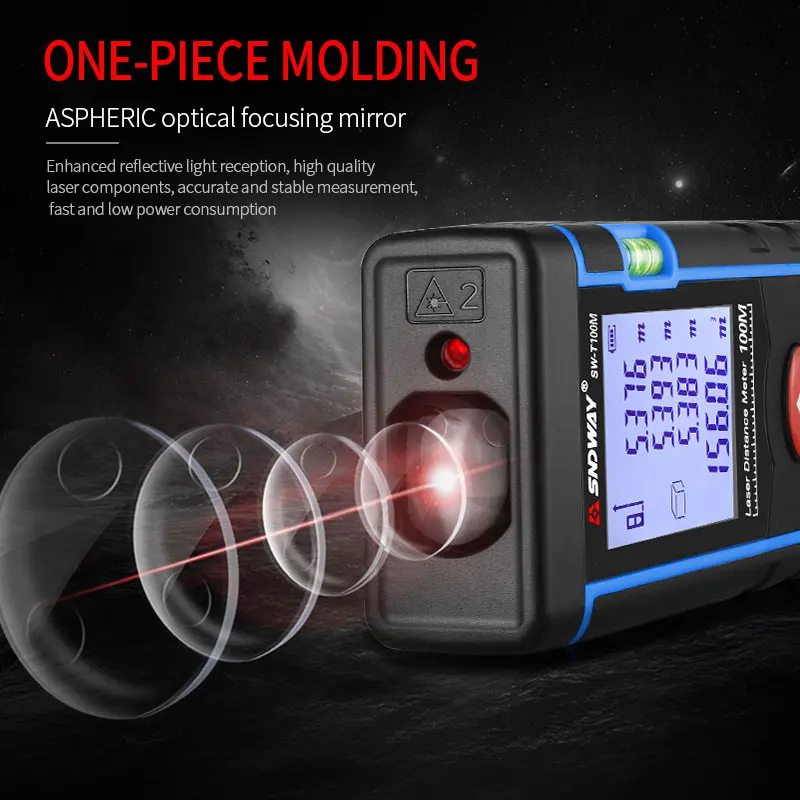 Laser Rangefinder Distance Meter Laser Tape Measure SNDWAY Laser Rangefinder High Accurate Roulette Laser Distance Meter Measuring 40M 100M 120M Digital Tape Measure Range Finder