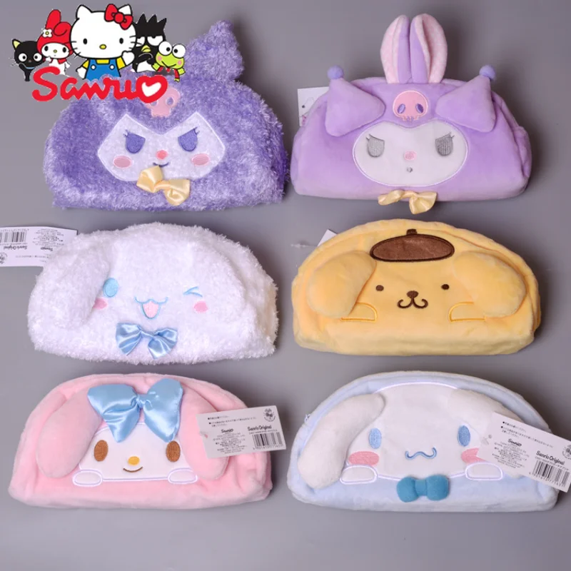 

Japanese New Cute Sanrio Melody Kuromi Cinnamoroll Pochacco Toy Wallet Coin Sundries Storage Bag Kawaii For Girl Gifts Kids 10cm