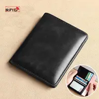 High Quality Leather Men's Wallet RFID Slim Short Wallet Purse Men