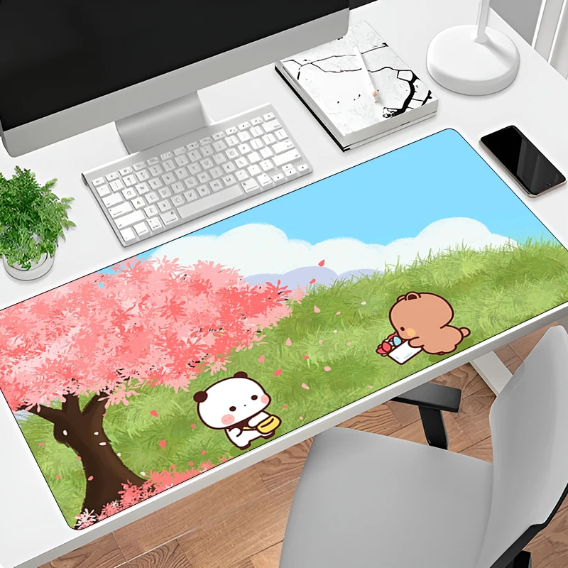 

Green Table Mat Bubu Dudu Anime Cute Large Mouse Pad PC Accessories Anti Slip Gaming Mousepad Keyboard Decor Cartoon Office Pads