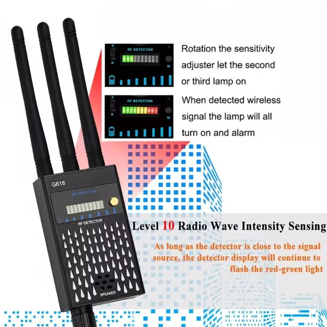 5G mobile signal WiFi interference shield detection GPS tracker. CDMA signal detector RF detector GSM audio detector 3