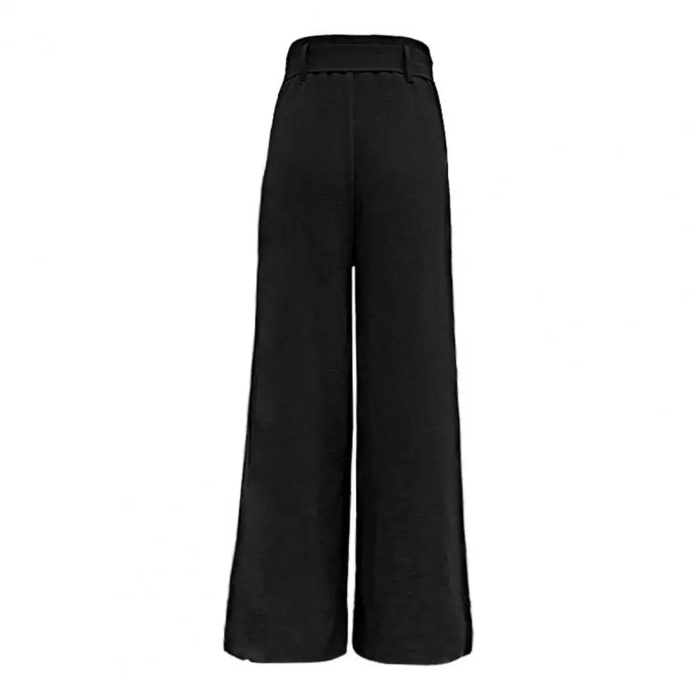 

Women Pants Flowy Wide Leg Pants for Women High Waist Adjustable Buckle Trousers for Work Streetwear Commuting Style Wide Leg
