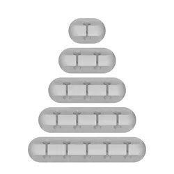 Silicone Cable Management Clips - Versatile Cord Organizer for Home, Office, and Car (1Set Grey)