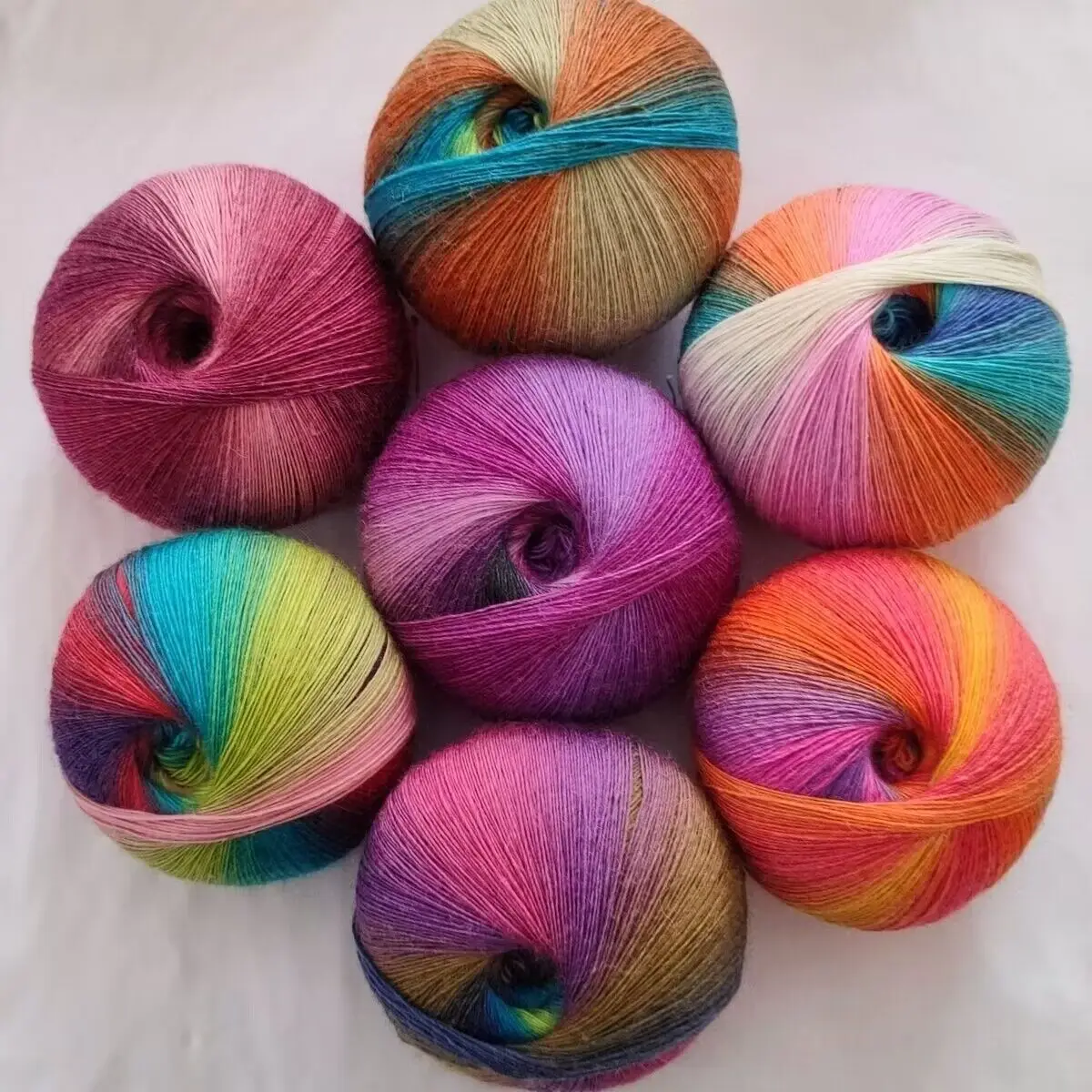 1600/M 200G Stage Gradient Wool Yarn Tessuto A Mano Colorato Cashmere Misto Lana Filato Fai Da Te Scialle Sciarpa Cappello Filo Di Lana