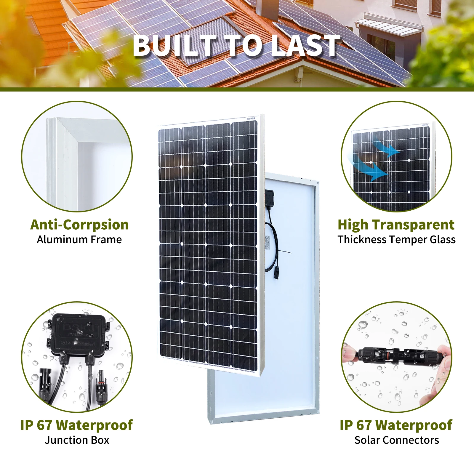Kit Panneaux solaires monocristallin 12V / 140Watts