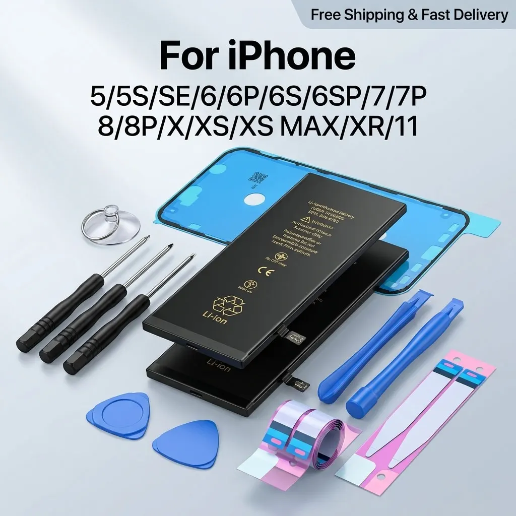 Nuova Batteria per iPhone 5 6S 7 8Plus X XR XS Max 11 12 Pro 13 14 Plus Ricambio Batteria