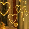 Fairy Curtain Light Love Heart Style Battery Powered Wire String Lights Suitable for Valentine's Day Wedding Birthday Decoration 5