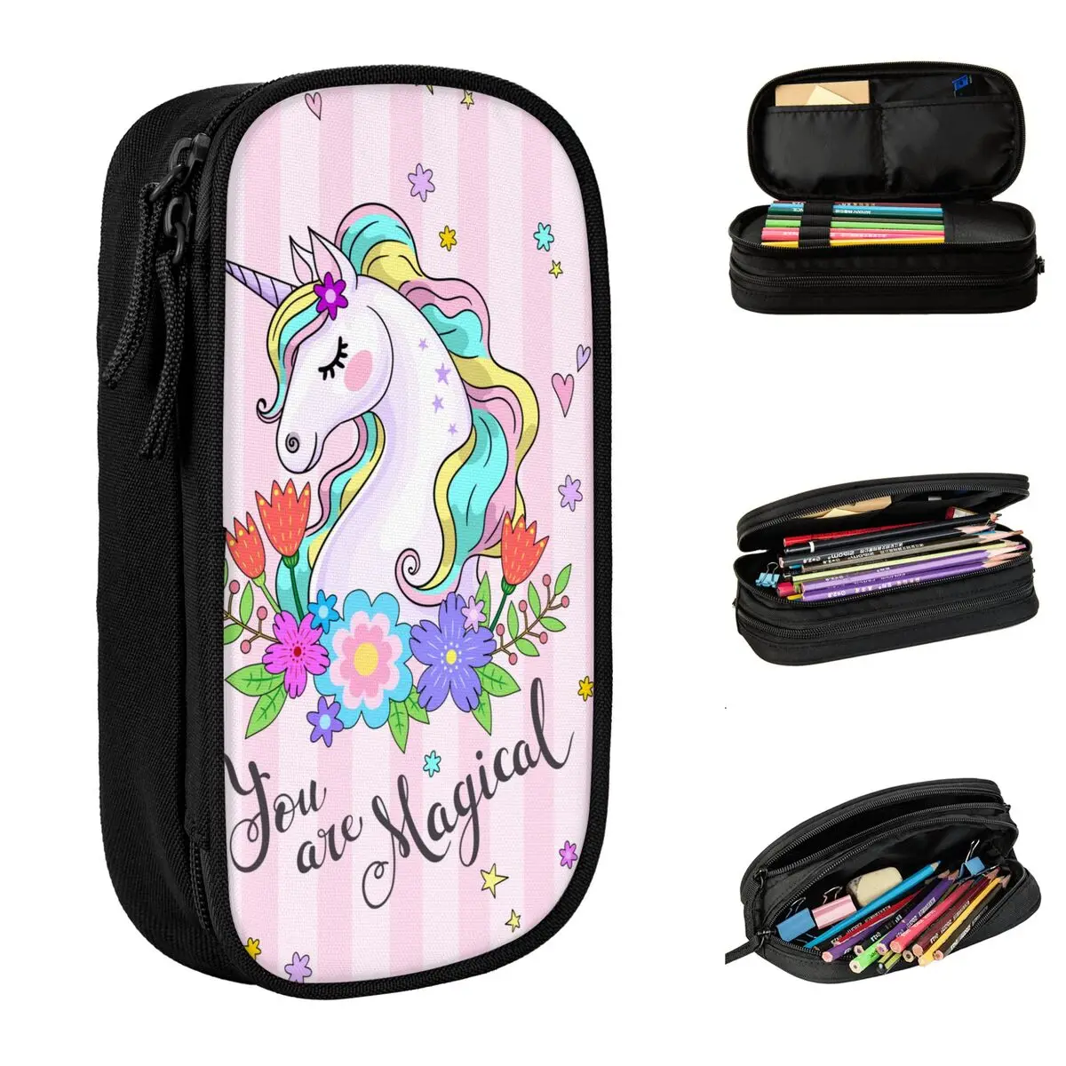 Kawaii Stationery Sets Christmas Gifts Unicorn LOL Cartoon Animal 6-in-1  Included Wallet Pencils Sharpener Eraser Ruller Student - AliExpress