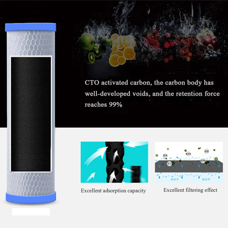 Universal Water Filter Activated Carbon Cartridge Filter 10 Inch Cto Block Carbon Element Water Purifier faucet water filter