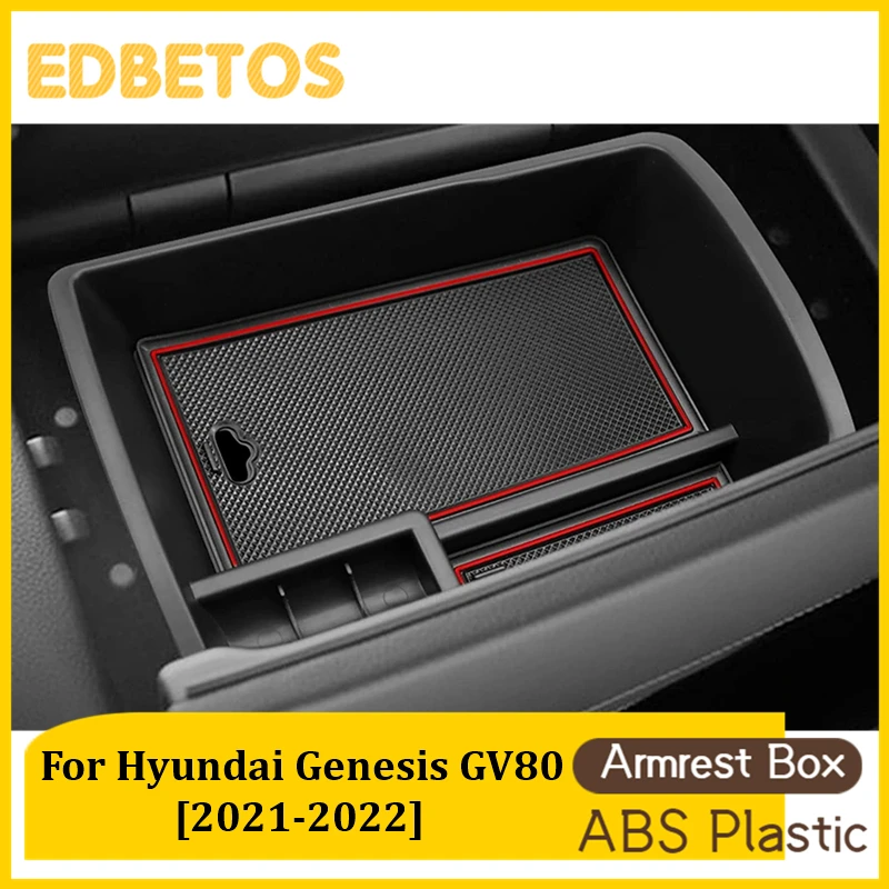 

Center Console Organizer Tray 2021 2022 2023 Genesis GV80 Armrest Storage Box ABS Material For Hyundai Genesis GV80 Accessories