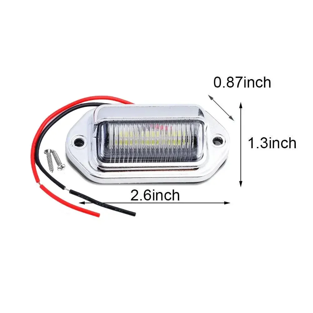 Waterproof White LED License Plate Light for Trucks and Trailers