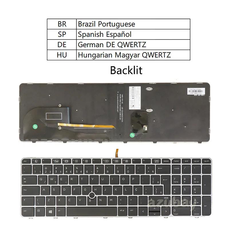

Клавиатура для HP Zbook 15u G3 G4, Elitebook 755 G3 G4 / 850 G3 G4 испанский BR португальский немецкий QWERTZ венгерский