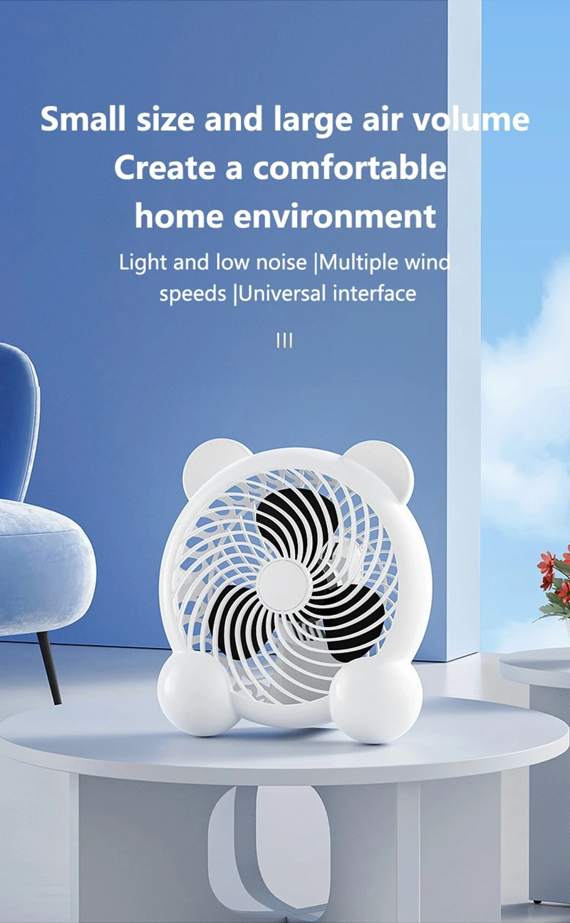 Description Picture 2 of itemDesktop Fan Office Home Silent 2-speed Electric Fan Usb Dormitory Camping Outdoor High Speed Portable Small Desktop Fan