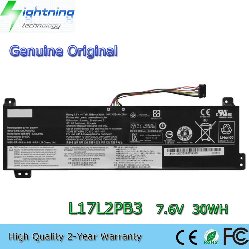 

Новый оригинальный L17L2PB3 7,6 V 30Wh Аккумулятор для ноутбука Lenovo V130-15IKB L17C2PB3 L17M2PB3
