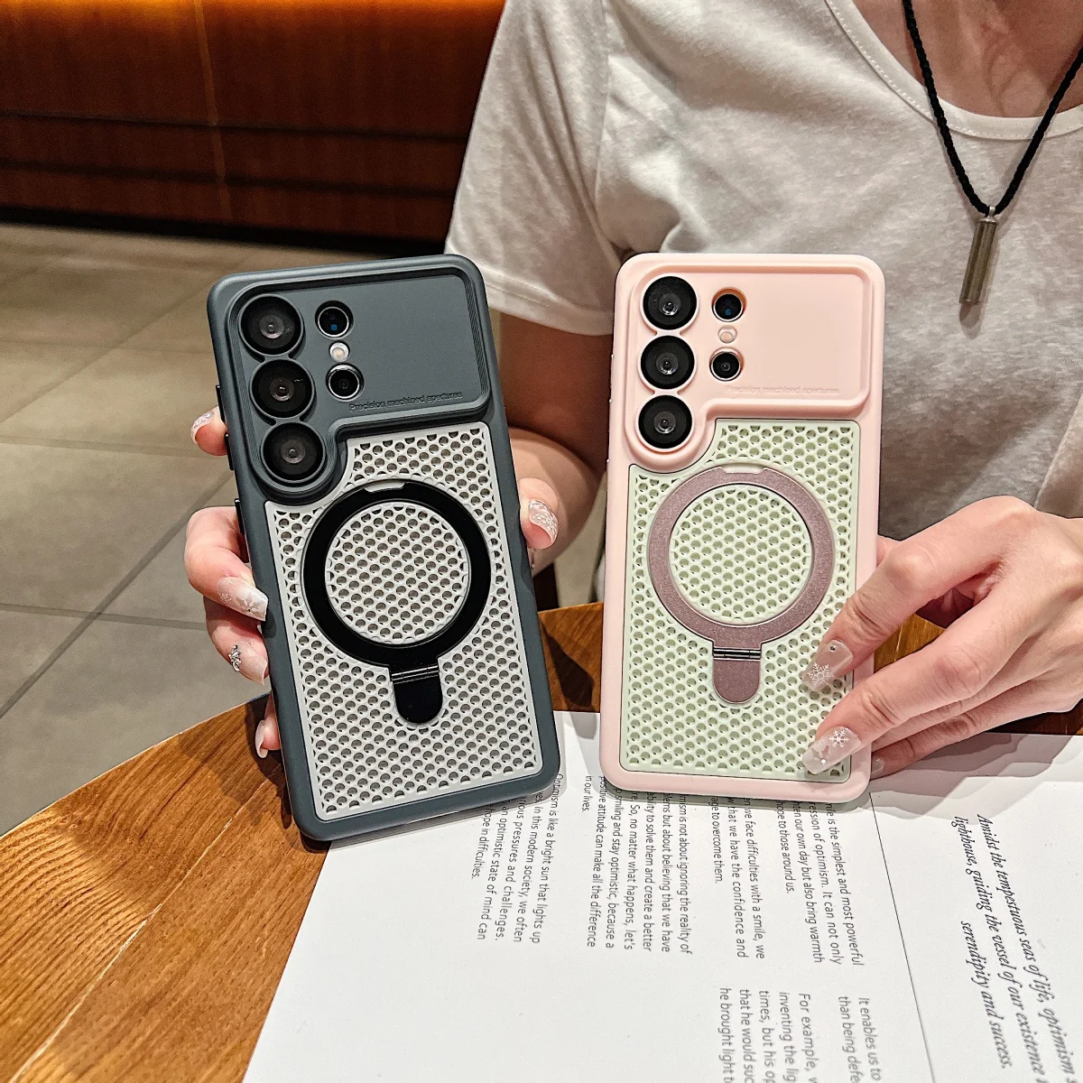 Magnetic Heat Dissipation Breathable Phone Case with Stand and Cooling Shockproof Cover