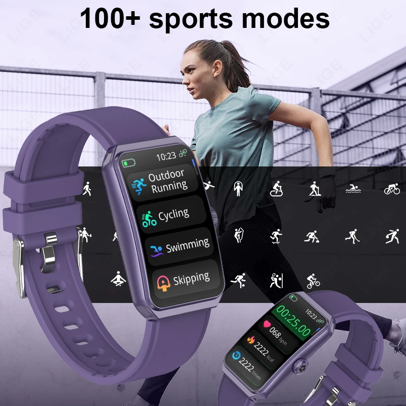 LIGE 2025 New Sports Smart Watch Men Women 1.47" Bluetooth Call Fitness Tracker IP68 Waterproof Smartwatch For Android IOS Phone