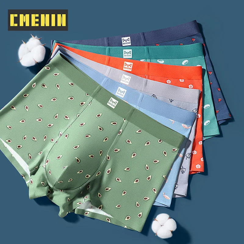 CMENIN 3pcs Cotton Print Men Underwear Boxers Antibacterial Men's Panties Seamless Sexy Men Boxershorts Underpants Male Boxers