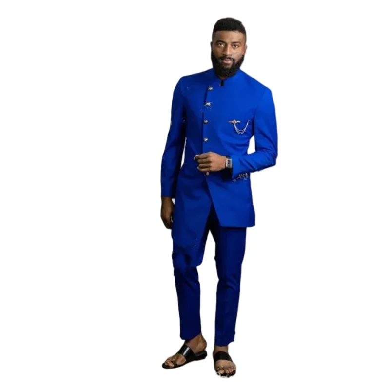 New unique design Men Wedding Suits with Pants 2 Pieces Suits Men Tuxedo Slim Fit Prom Costume Homme Blazer Jacket+Pants
