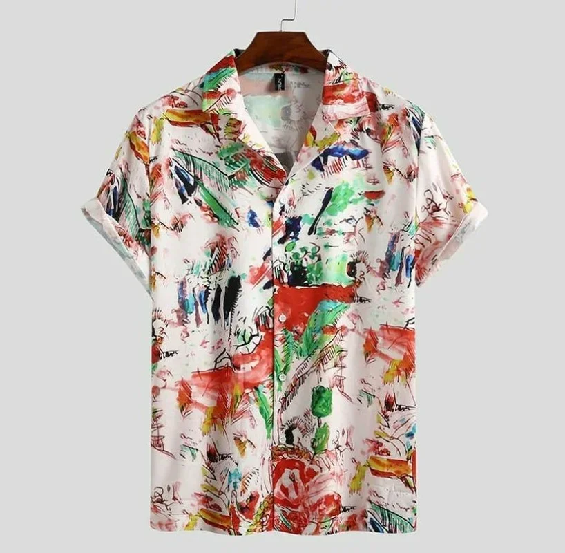 Men Clothing 2022 Summer New Men\'s Short-sleeved Printed Shirts Hawaiian Beach Fashion Lapel Men\'s Shirts