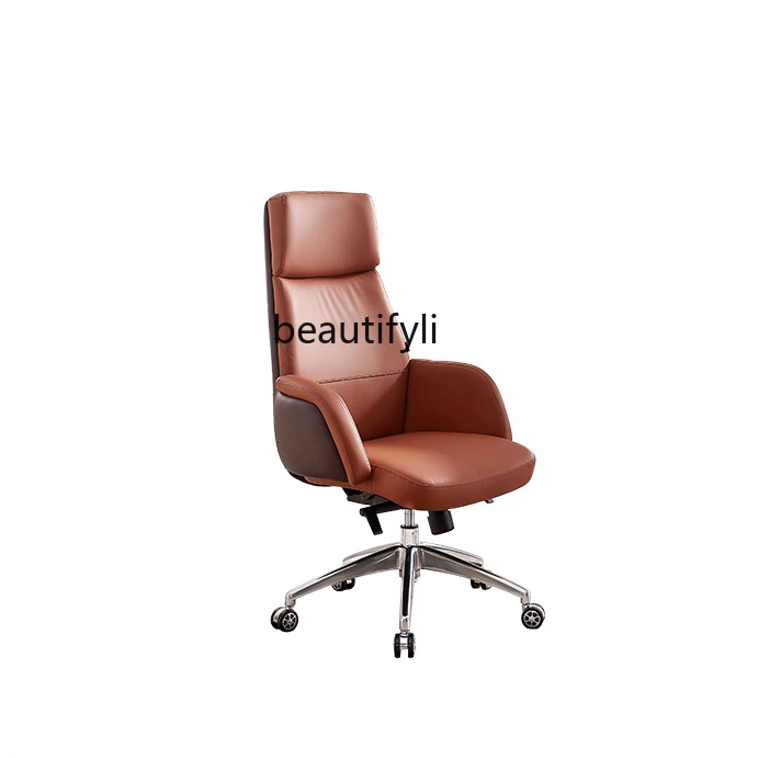 Boss Office Leather Chairs for Business and Household Uses Comfortable Office Chair Office Body Long Sitting Computer Chair office seats chairs ventilated cool cushions fans breathable and a great tool for long term sitting during work