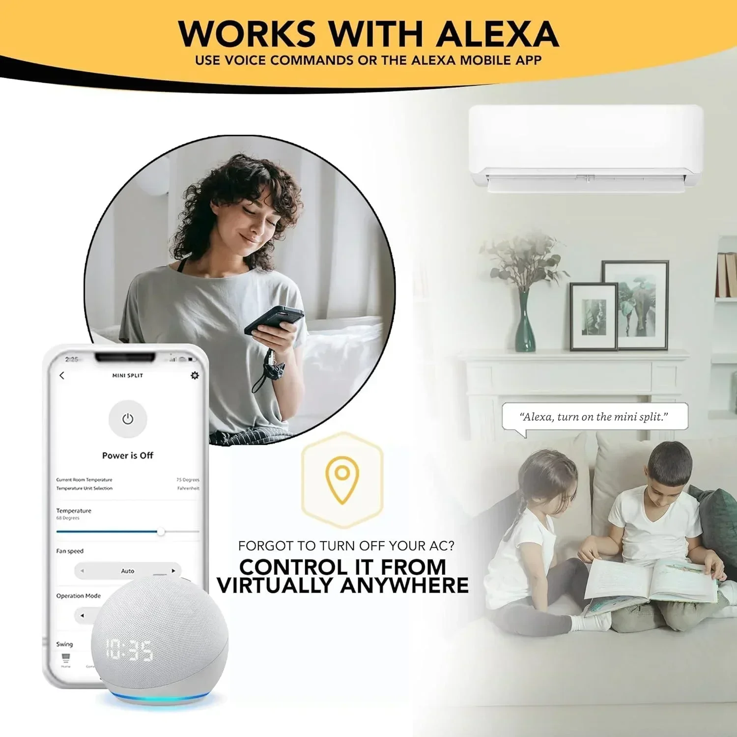 USA Canada 9000 12000 18000 24000Btu Wall Mounted Split Mini AC Unit  Conditioning Smart Inverter Air Conditioner 4