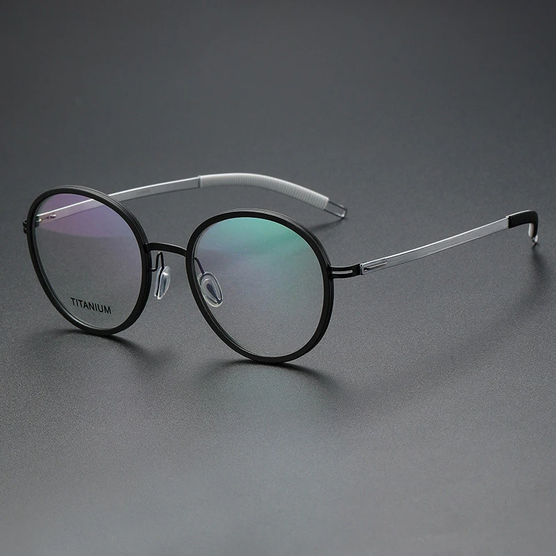 

Fashion Screwless Ultral-light Round Titanium Acetate Eyeglasses Men Women Prescription Glasses Frame Reading Eyewear Antislip
