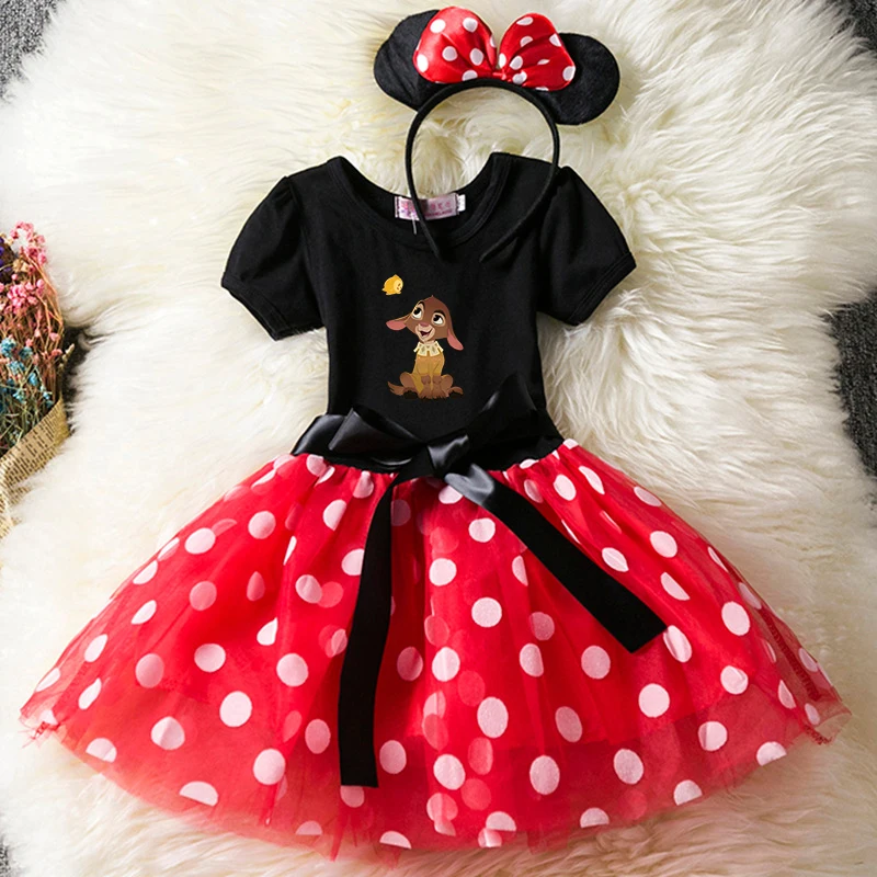 

Movie Wish Cartoon Kids Short Sleeve Polka Dot Princess Dress Party Baby Girls Clothes Cosplay Costumes 1-6Y