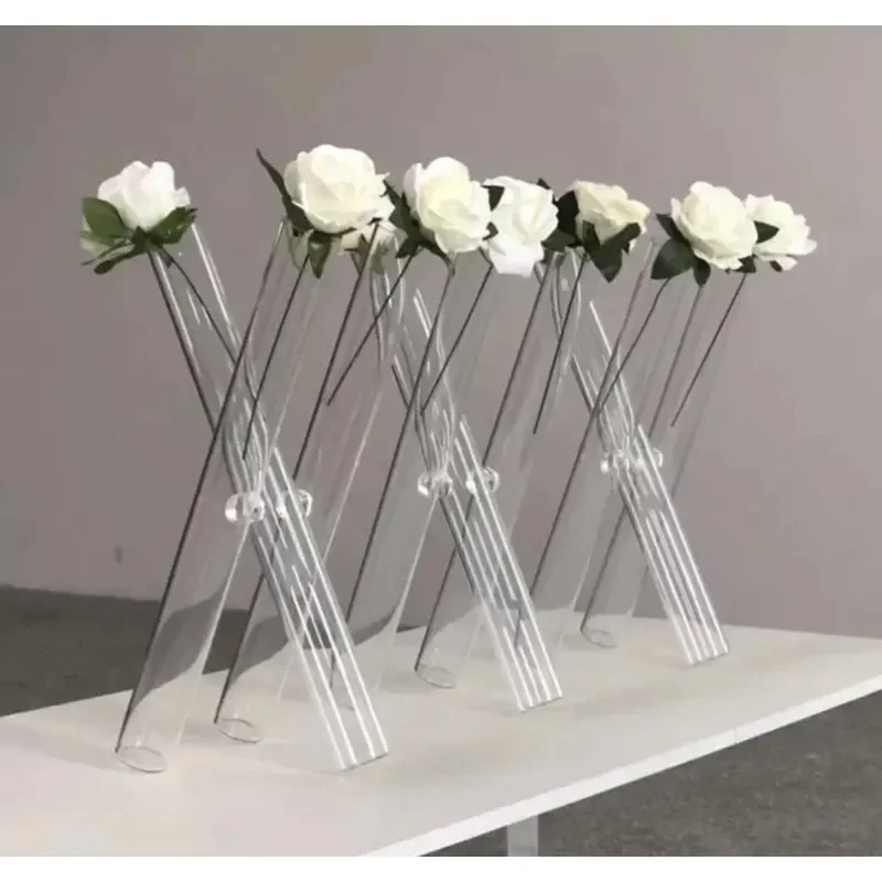 

Wedding Party Decoration Vase Three Tube Glass Flower Arrangement Vase 10-20 Pieces