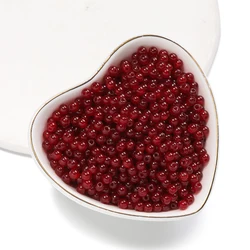 Vibrant 4mm Colored Glass Beads for Jewelry Crafting and Design (Dark red)