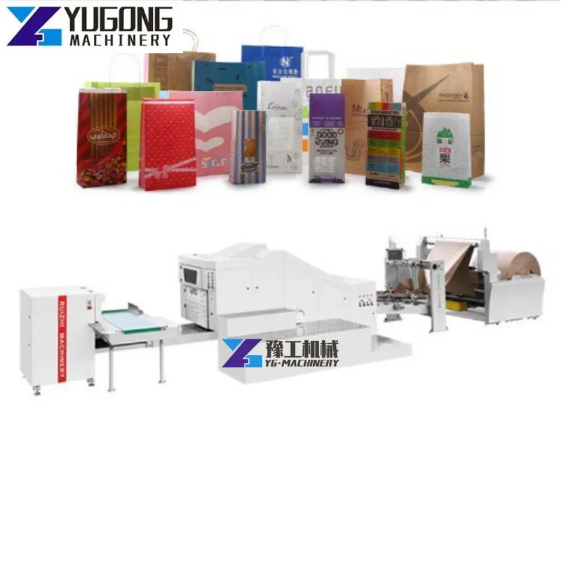 Macchina Per La Produzione Di Sacchetti Di Carta Kaki Completamente Automatica Con Macchina Per Sacchetti Di Carta In Linea Con Stampa Ecologica A 2/4