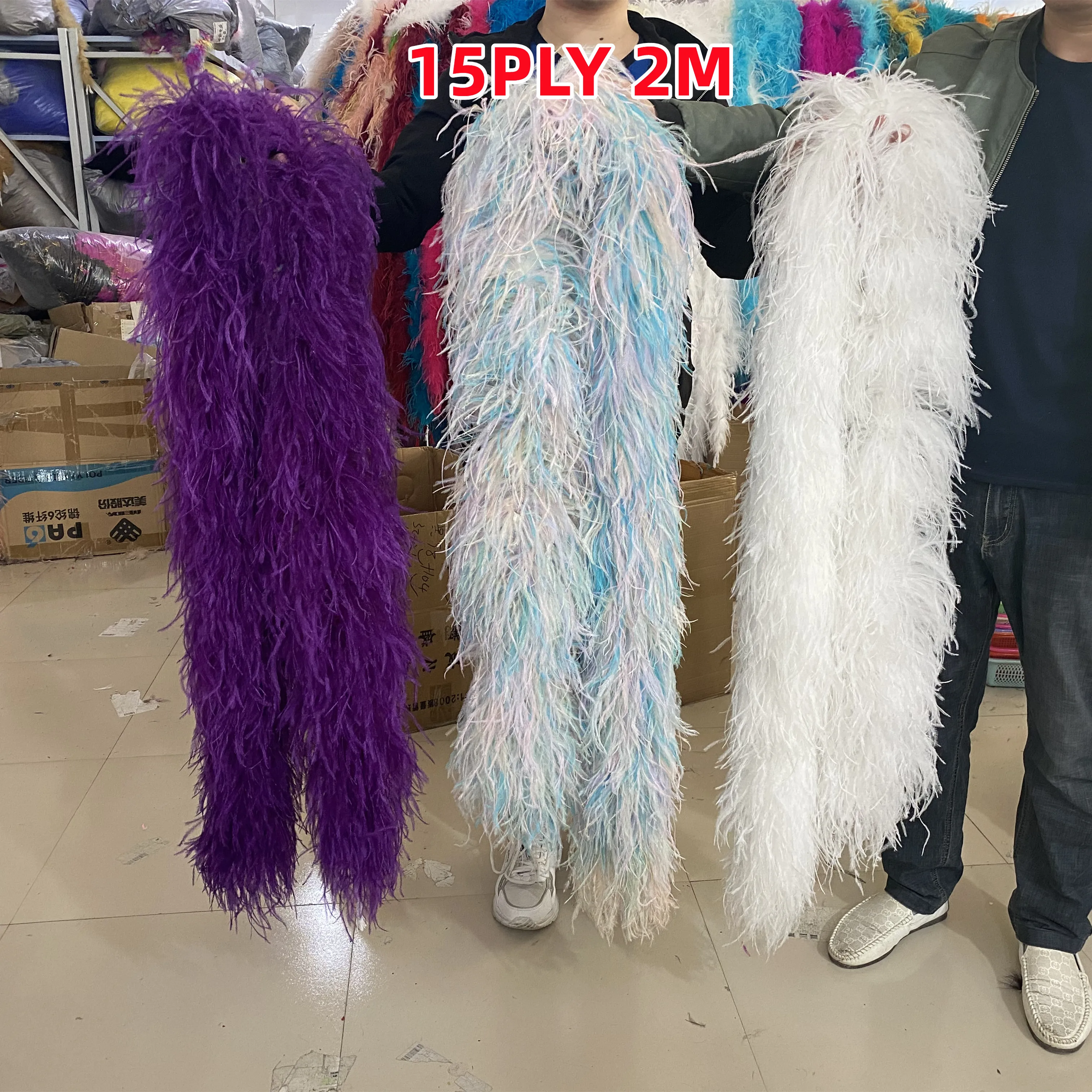 0.5M 2M 3M Trim Natural Ostrich feathers boa Plumas Decoration