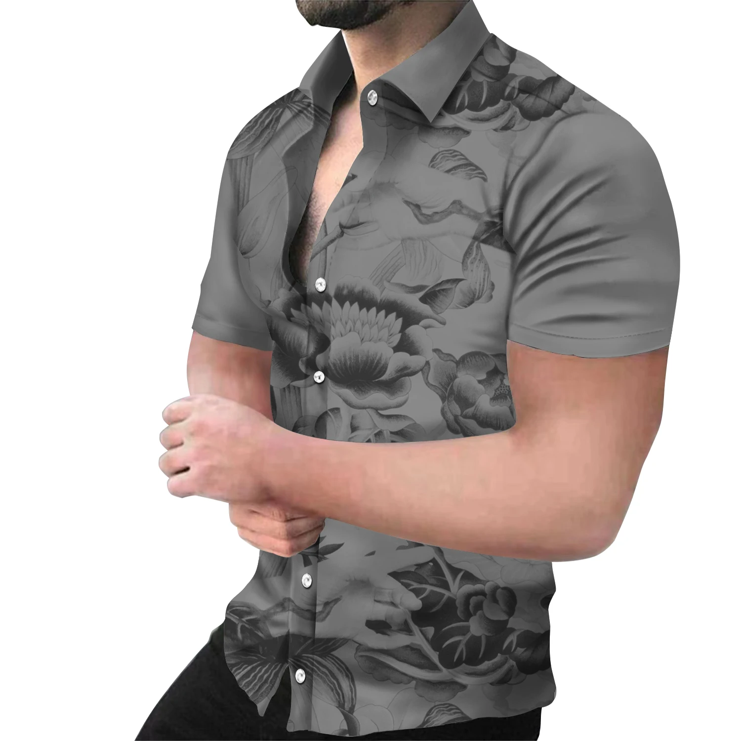 

Summer Men Fashion and Casual Short Sleeve Printed Shirt