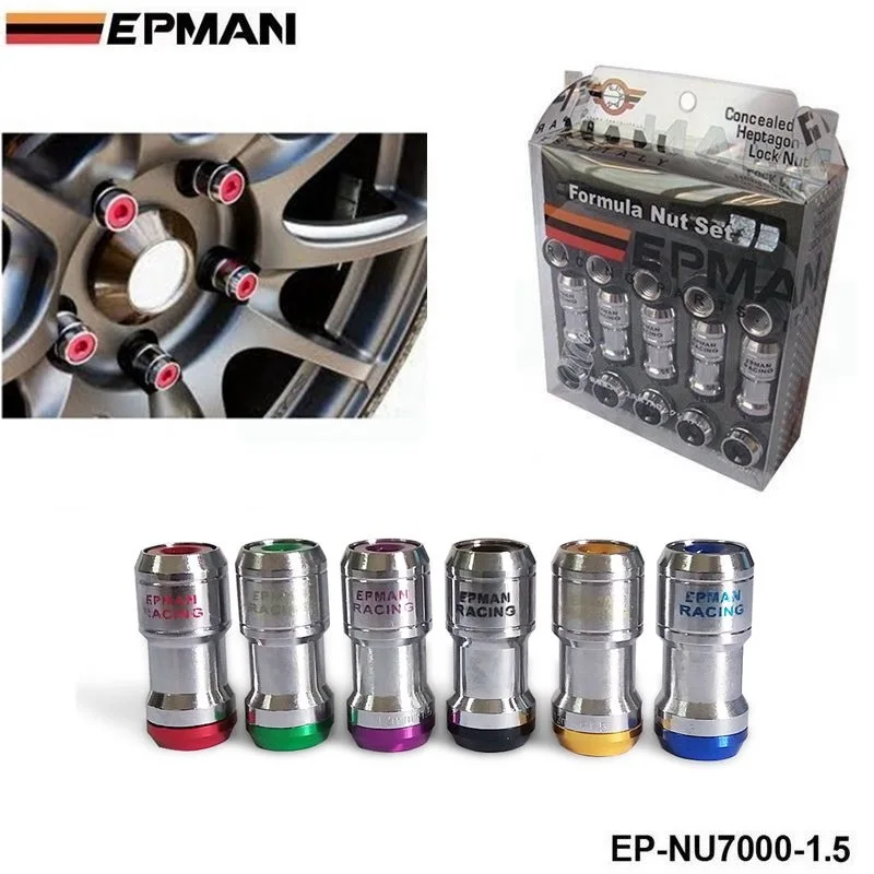 Authentic EPMAN Acorn RIM Racing Lug Wheel Nuts Screw M12 X1.5 Or M12 X1.25 20PCS Car For Toyota For Volkswagen EP-NU7000